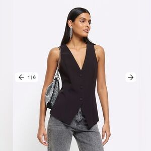 Black Longline Waistcoat